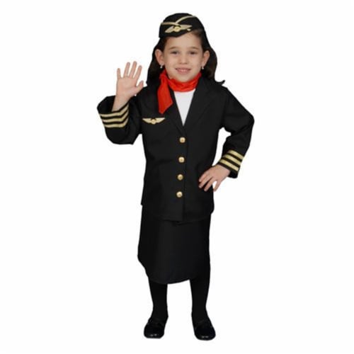 Dress Up America 366-M Flight Attendant Set Costume - Size Medium 8-10 Perspective: front