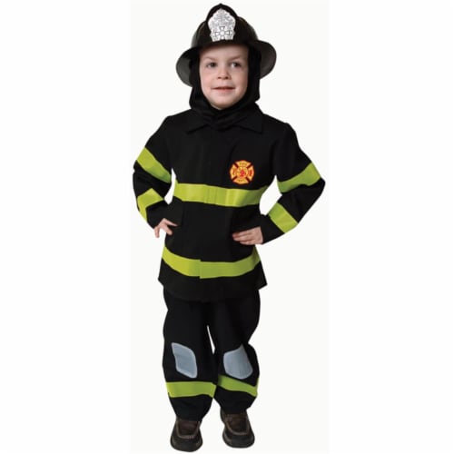 Dress Up America 203-T2 Deluxe Fire Fighter Dress Up Costume Set - Toddler T2 Perspective: front