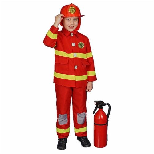 Dress Up America 367-T2 Boy Fire Fighter - Red - Toddler T2 Perspective: front
