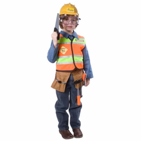 Dress Up America Construction Worker Child Costume - Size Small Costume Perspective: front