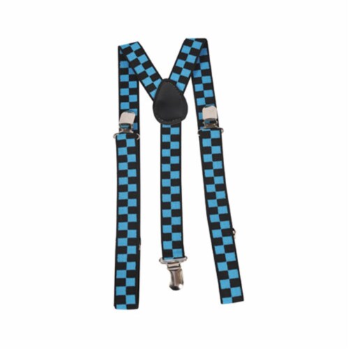 Dress Up America 600 Blue Checkerboard Suspenders Perspective: front