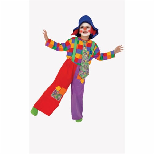 Dress Up America 584-M Colorful Boys Clown - Medium 8-10 Perspective: front