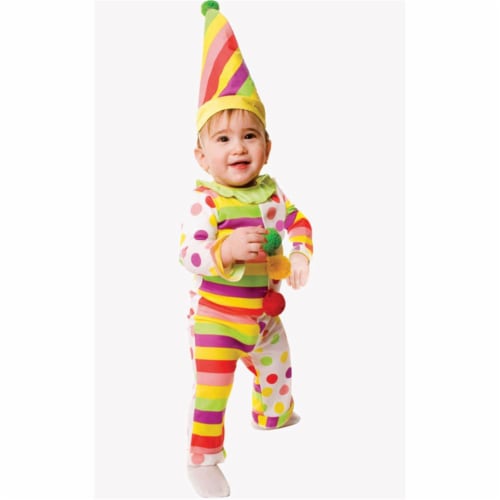 Dress Up America 579-0-6 Dots n Stripes Infant Clown - Size 0-6 Months Perspective: front