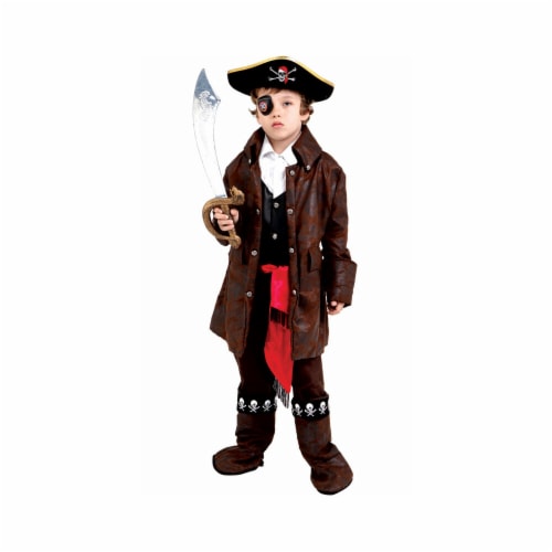 Dress Up America 708-L Large 12-14 Caribbean Boy Pirate Costume Perspective: front