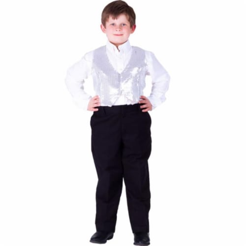 Dress Up America Kids Sequined Vest#44; Extra Large - Age 14 To 16 Costume Perspective: front