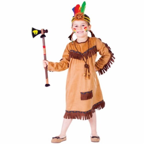 Dress Up America  Brave Native American Girls Costume- T4 Perspective: front