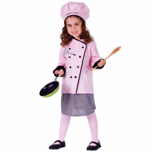 Dress Up America  Master Girl Chef Costume- Medium - Age 8 to 10 Perspective: front