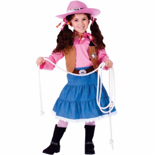 Dress Up America  Junior CowGirl Costume- Small - Age 4 to 6 Perspective: front