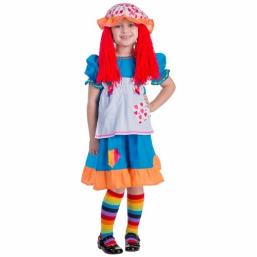 Dress Up America  Rainbow Rag Doll Costume- T4 Perspective: front