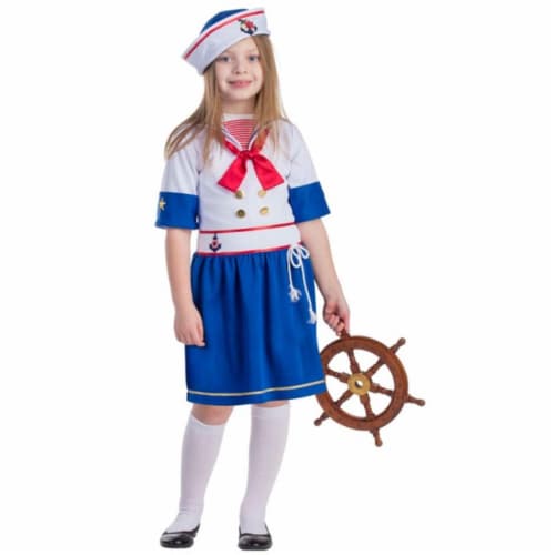 Dress Up America  Sailor Girls Costume- Small - Age 4 to 6 Perspective: front