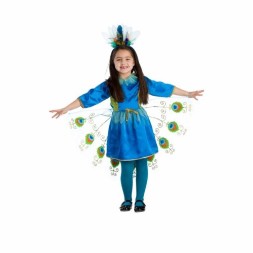 Dress Up America Proud Peacock Girls Costume- T2 Costume Perspective: front