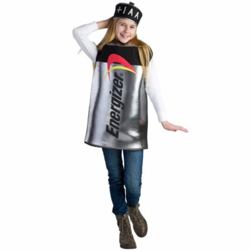 Dress Up America Kids Energizer Battery Costume, T4 Costume Perspective: front