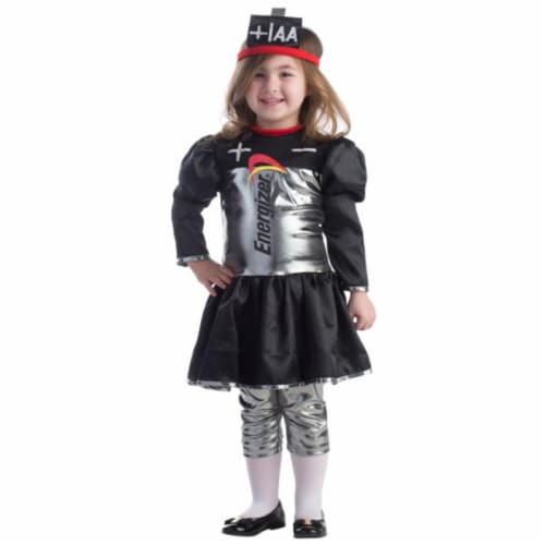 Dress Up America  Toddler Energizer Battery Girls Dress- Small - Age 4 to 6 Perspective: front
