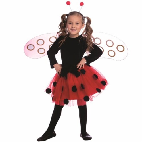 Dress Up America  Ladybug Dress Costume- Large - Age 12 to 14 Perspective: front