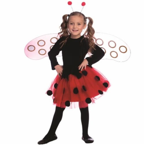 Dress Up America  Ladybug Dress Costume- Small - Age 4 to 6 Perspective: front