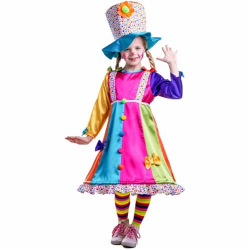 Dress Up America 852-L Polka Dot Clown Costume, Large - Age 12 to 14 Perspective: front