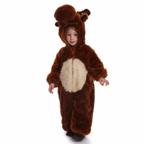 Dress Up America  Plush Reindeer Costume for 12 to 14 Years Kids&#44; Brown - Large Perspective: front