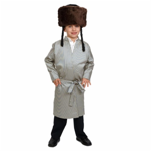 Dress Up America 877-M Gold Striped Yerushalmi Chasidic Bekitcha Jewish Rabbi Costume for 8 t Perspective: front