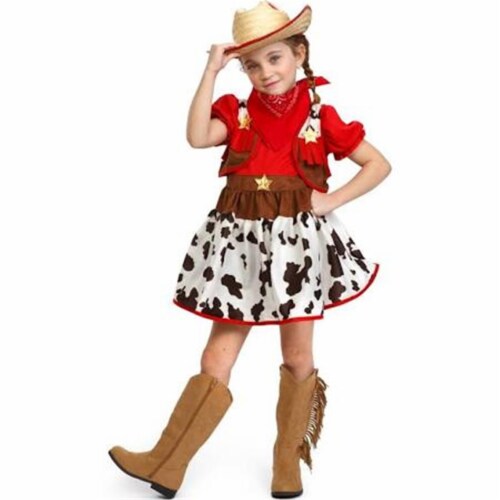 Dress Up America Cowgirl Halloween Costume, Medium Costume Perspective: front