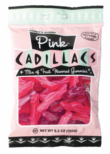 Gerrit's Pink Cadillacs Gummy Candy Perspective: front
