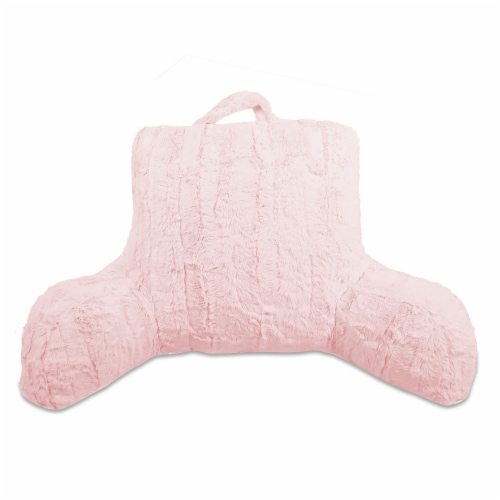 Arlee Home Fashion Faux Mink Fur Rhonda Bed Rest - Blush Perspective: front