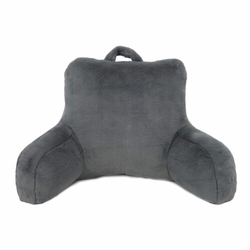 Arlee Home Fashions Rabbit Fur Bed Rest - Charcoal Perspective: front