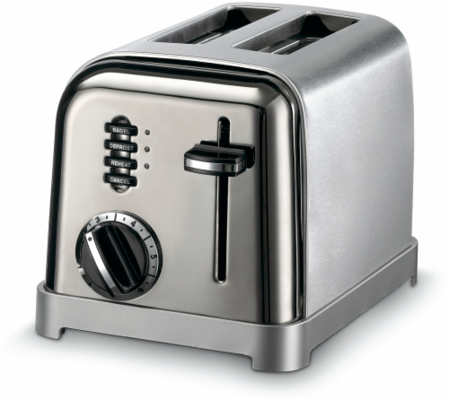 2-Slice Toaster, Bagel Toaster, Black Stainless Steel