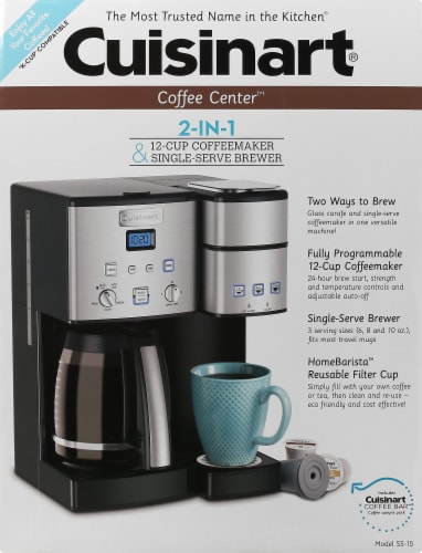 Cuisinart 2 In 1 Coffee Maker Single Serve Brewer Silver Black 1 ct Mariano s