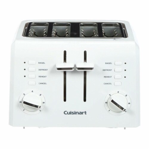 Cuisinart CPT-142P1 4-Slice Compact Plastic Toaster, White Perspective: front