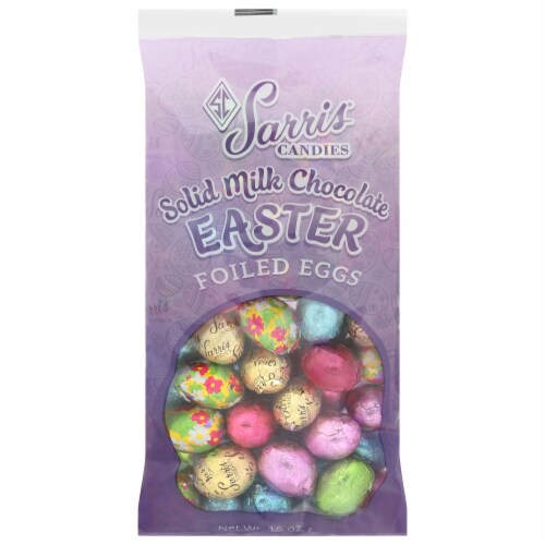 Sarris Candies Solid Milk Chocolate Easter Foiled Eggs Perspective: front