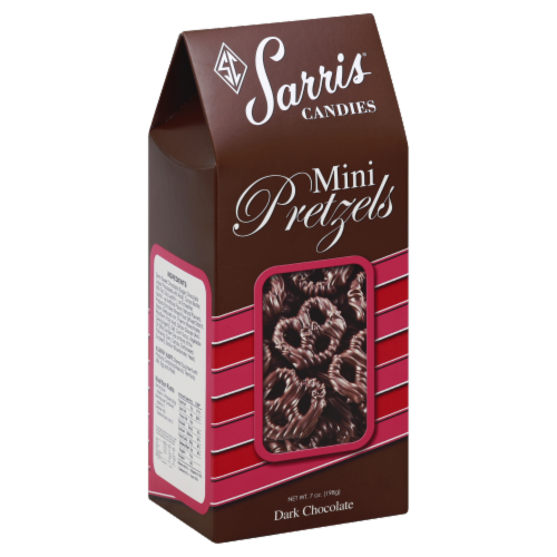 Sarris Candies Dark Chocolate Mini Pretzels Perspective: front