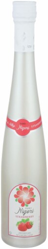 Yuki Nigori Unfiltered Strawberry Sake Perspective: front