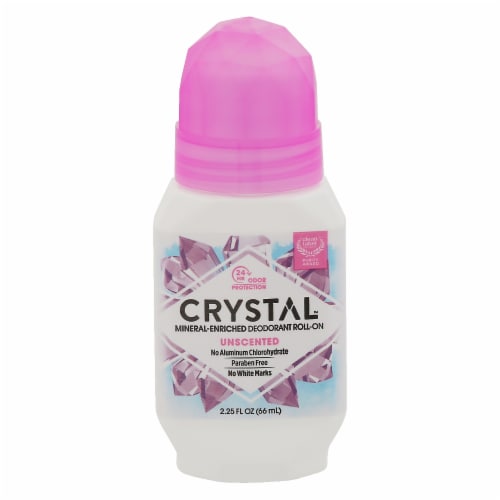 Crystal® Unscented Mineral Roll-On Deodorant Perspective: front