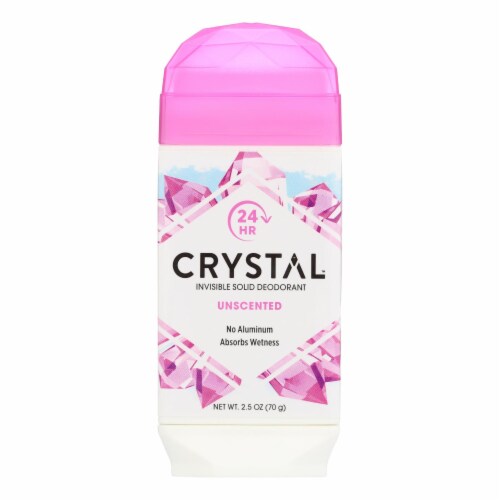 Crystal Deodorants - Invisible Solid Deodorant - Unscented - 2.5 oz.. - Pack of 3 Perspective: front