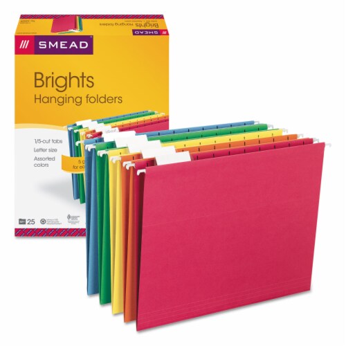 Smead Hanging File Folders 1 5 Tab 11 Point Stock Letter Assorted