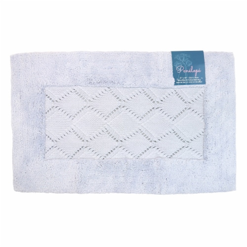Penelope Bathroom Rugs, 21x34, Color Options, Micro-Poly Border with Cotton Crochet Center Perspective: front