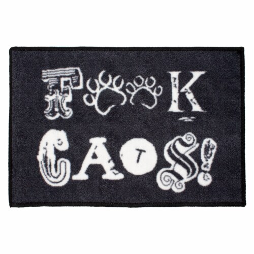 Pet Bowl Mat for Dog Owners, Funny Decorative Design F-Cats, 16x24