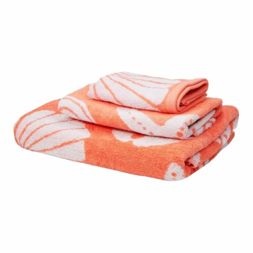 Orange White Bath Towels, Large White Bath Towels