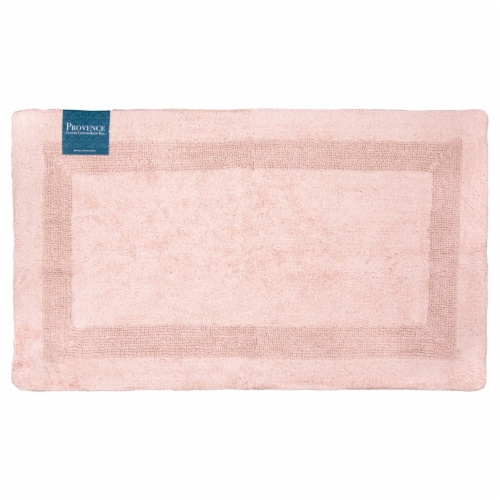 Provence Bathroom Rugs, Size & Bright Color Options, Premium Cotton Rose 20x32 Perspective: front