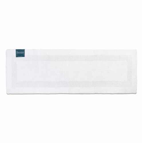 Provence Bathroom Rugs, Size & Bright Color Options, Premium Cotton White 20x60 Perspective: front