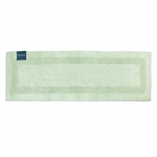 Provence Bathroom Rugs, Size & Bright Color Options, Premium Cotton Green 20x60 Perspective: front