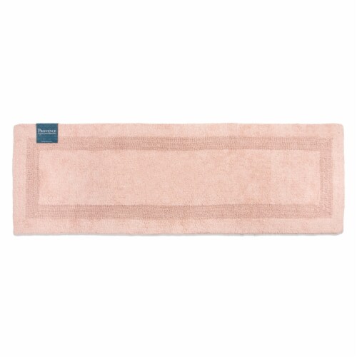 Provence Bathroom Rugs, Size & Bright Color Options, Premium Cotton Rose 20x60 Perspective: front