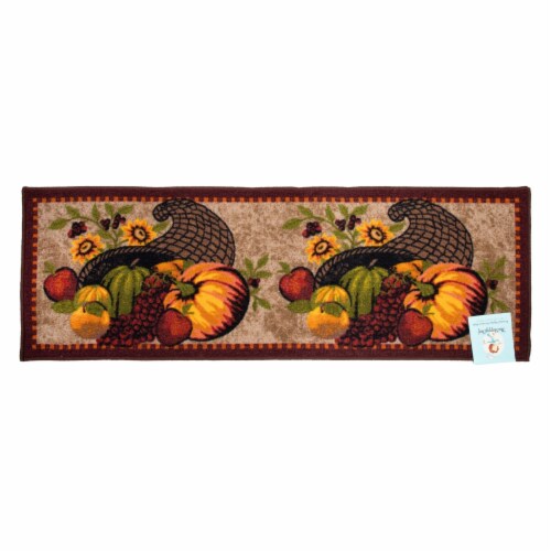 Sloppy Chef Printed Kitchen Area Rug, 20x60, Non-Skid Latex Backing, Design Options Harvest Perspective: front