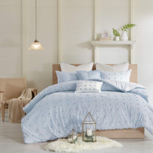 Urban Habitat Brooklyn Cotton Jacquard Duvet Cover Set Blue Full