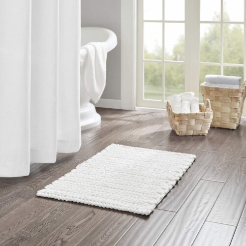 Lasso Yarn Dyed Knitted 100% Cotton Chenille Bath Mat, 20X30 , White, 1  unit - Kroger