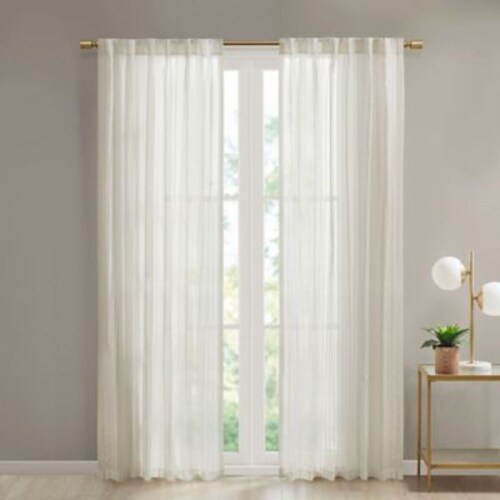 Bed Bath & Beyond Devon Sheer 63-inch Window Curtain Panel- Natural Perspective: front