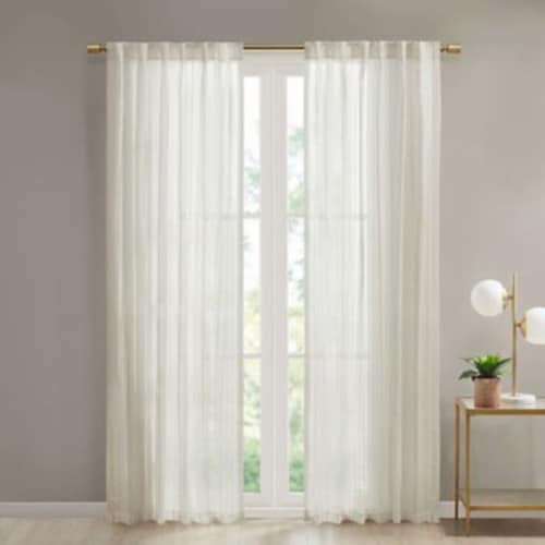 Bed Bath & Beyond Devon Sheer 95-inch Window Curtain Panel- Natural Perspective: front