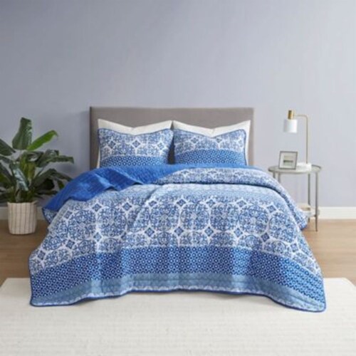 Kelsey 3Piece King Quilt Set In Blue, King Fred Meyer