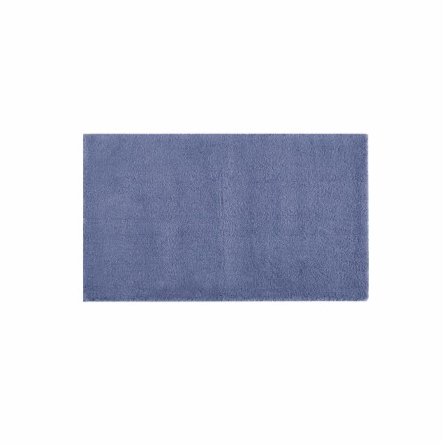 MADISON PARK SIGNATURE Glam Polyester Bath Rug with Navy Finish MPS72-479 Perspective: front