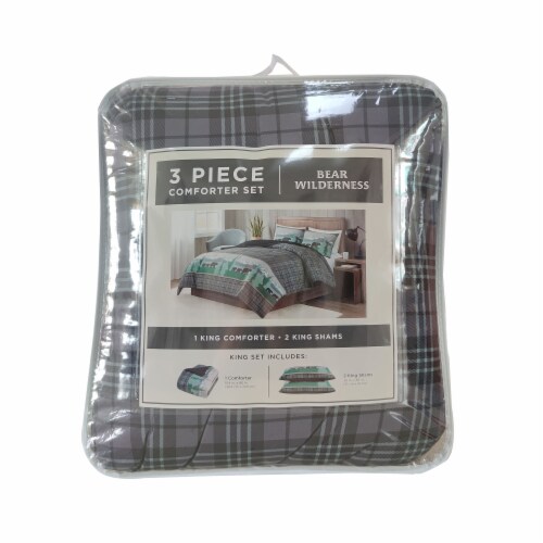 JLA Home Lodge King Comforter Set - 3 Piece Perspective: front